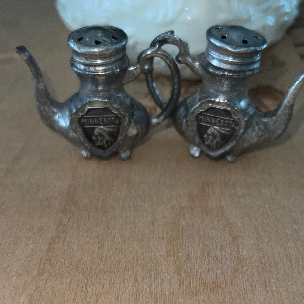 Minnesota souvenir, silver plated Salt and Pepper Shakers